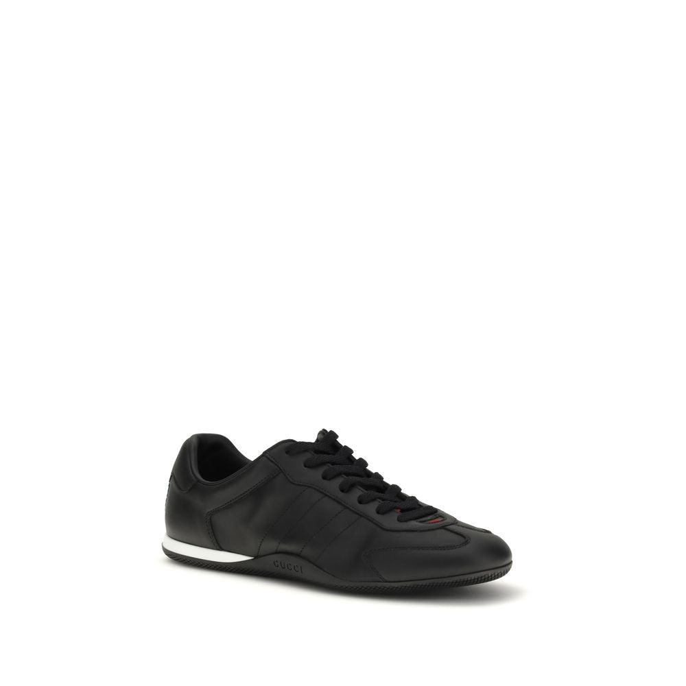 Gucci Black Leather Low-Top Sneakers