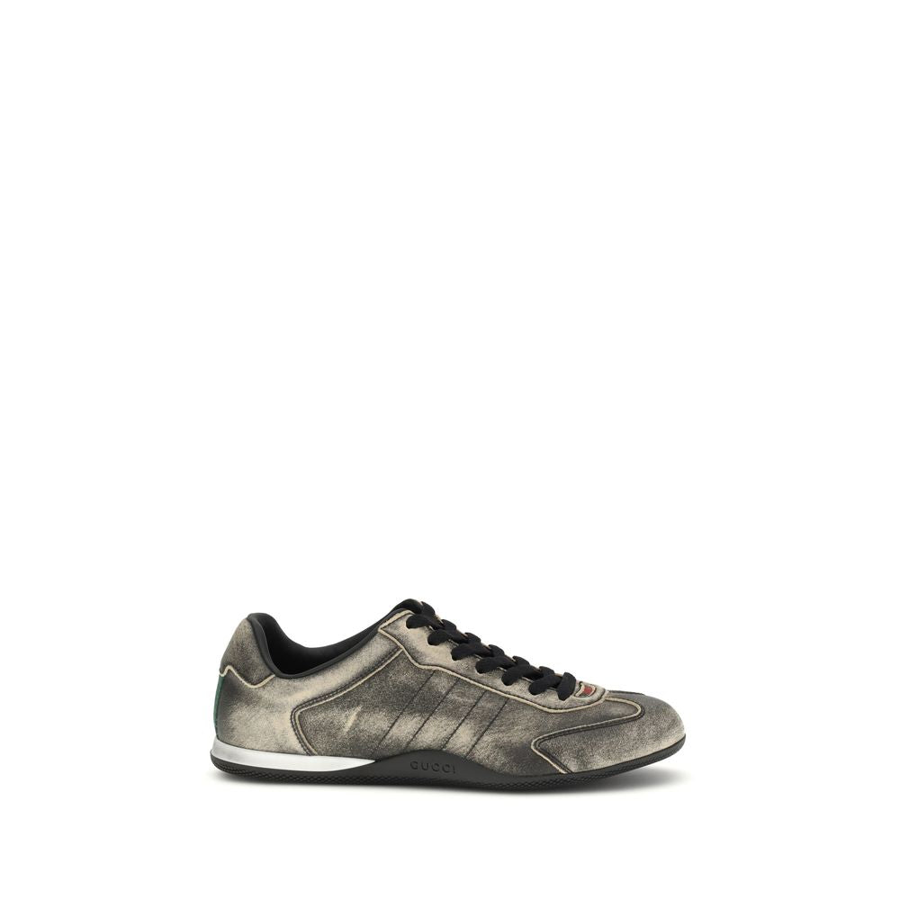 Gucci Black Leather Low-Top Sneakers