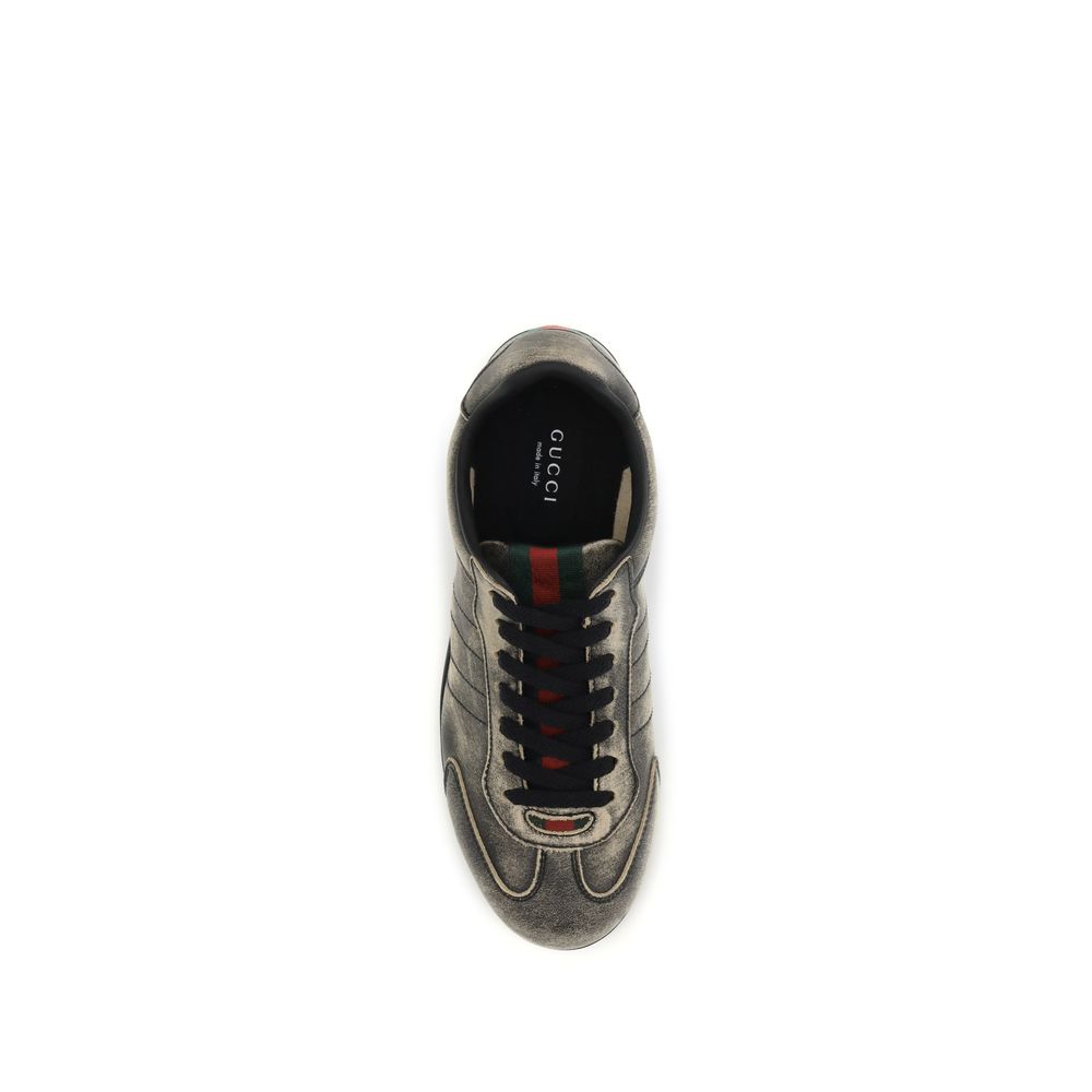Gucci Black Leather Low-Top Sneakers