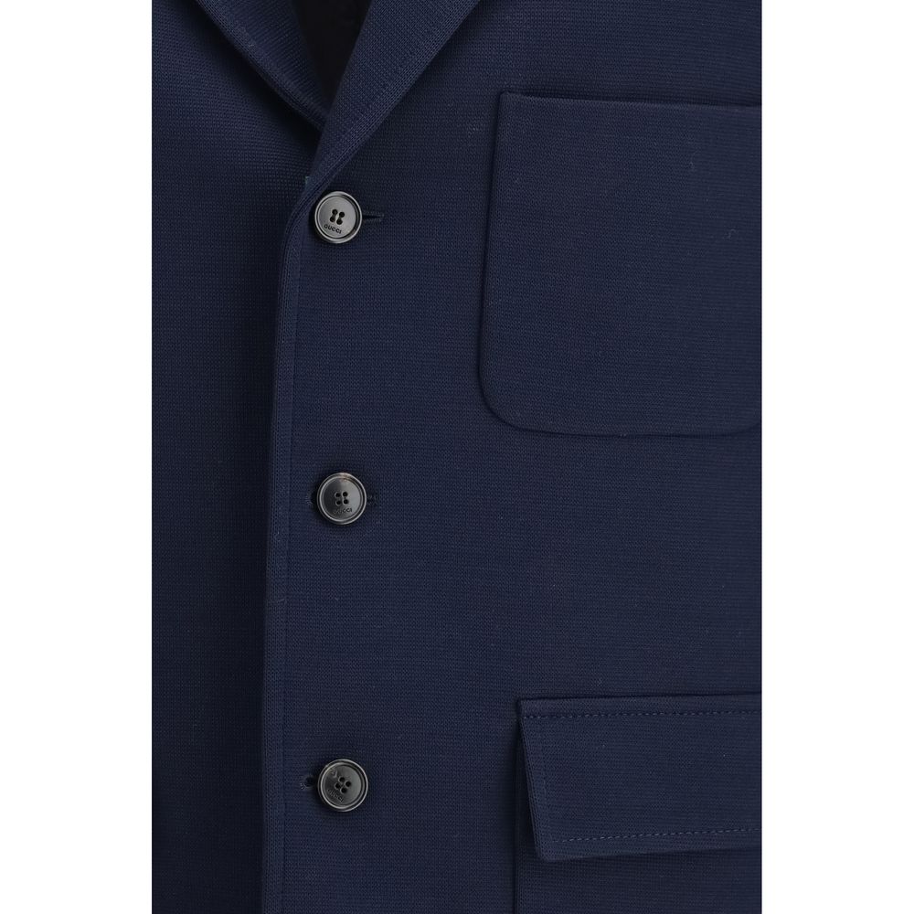 Gucci Blue Cotton Tailored Jacket