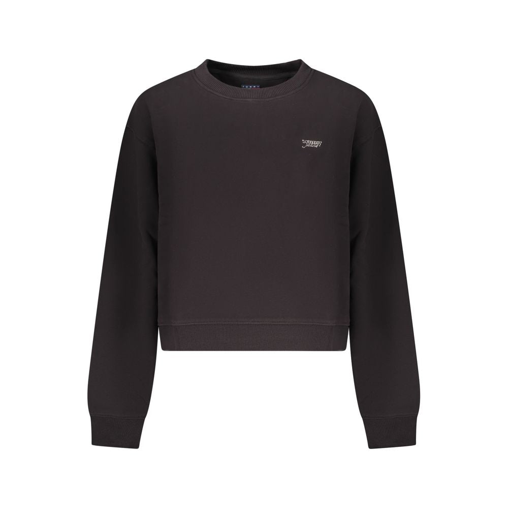 Tommy Hilfiger Black Cotton Crew-Neck Sweatshirt