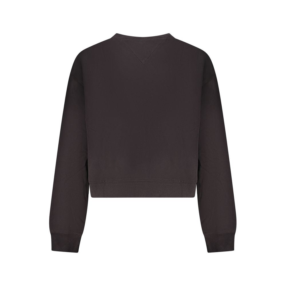 Tommy Hilfiger Black Cotton Crew-Neck Sweatshirt