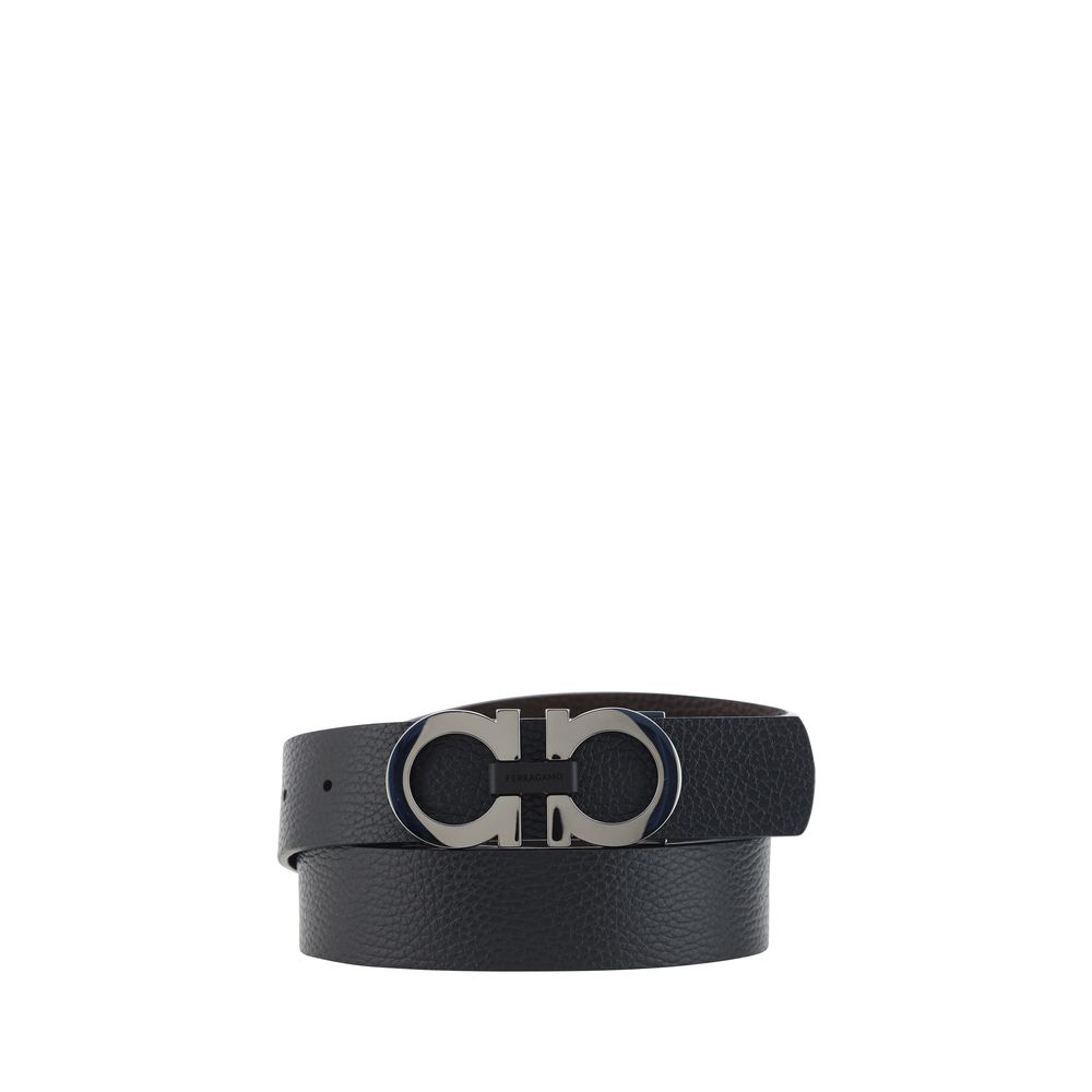 Ferragamo Black Calf Leather Regular Belt