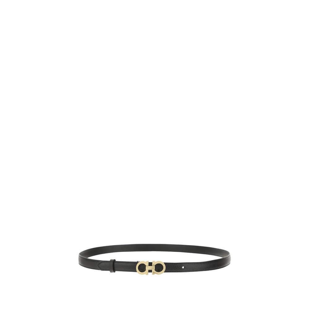 Ferragamo Brown Calf Leather Thin Belt