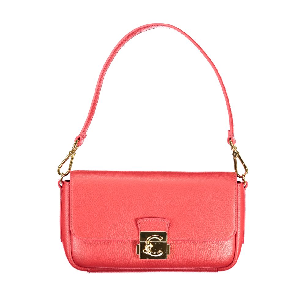 Coccinelle Red Leather Lock Bag