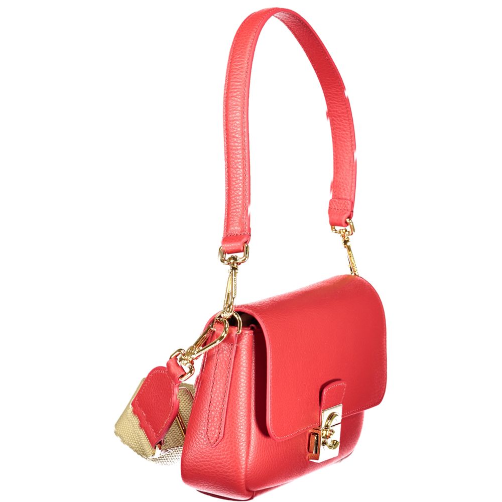 Coccinelle Red Leather Lock Bag