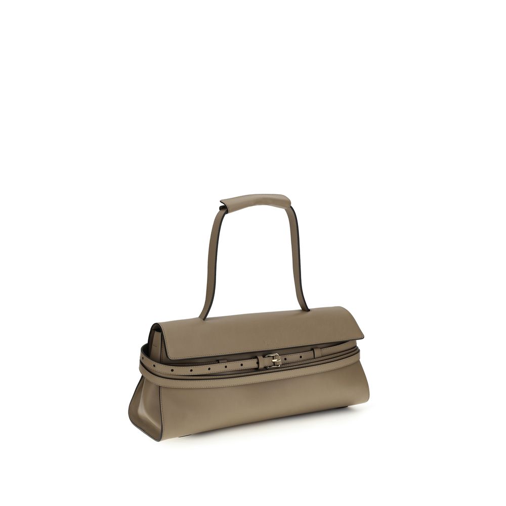 Moschino Beige Calf Leather Shoulder Bag