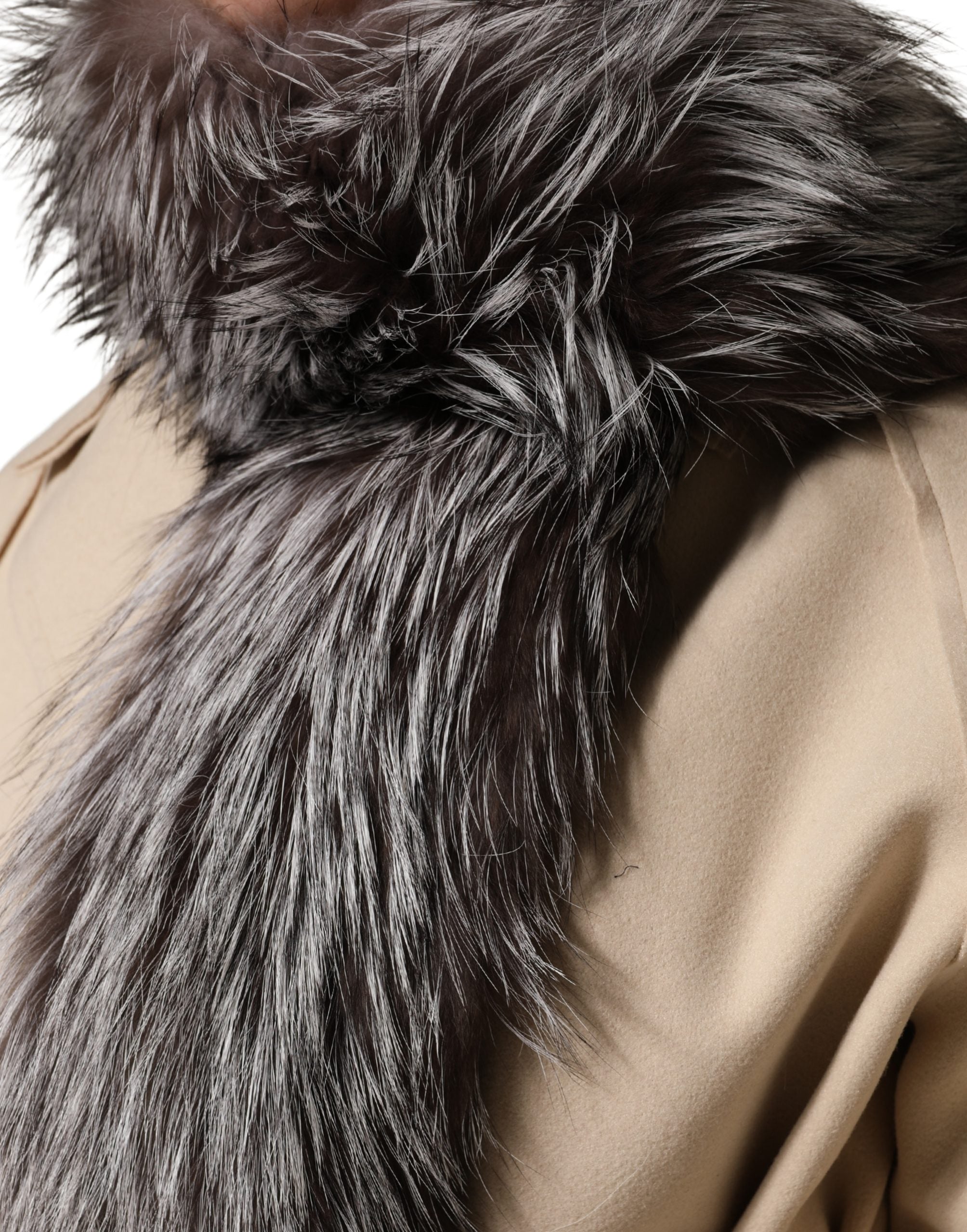 Dolce & Gabbana Grey Silver Fox Fur Scarf