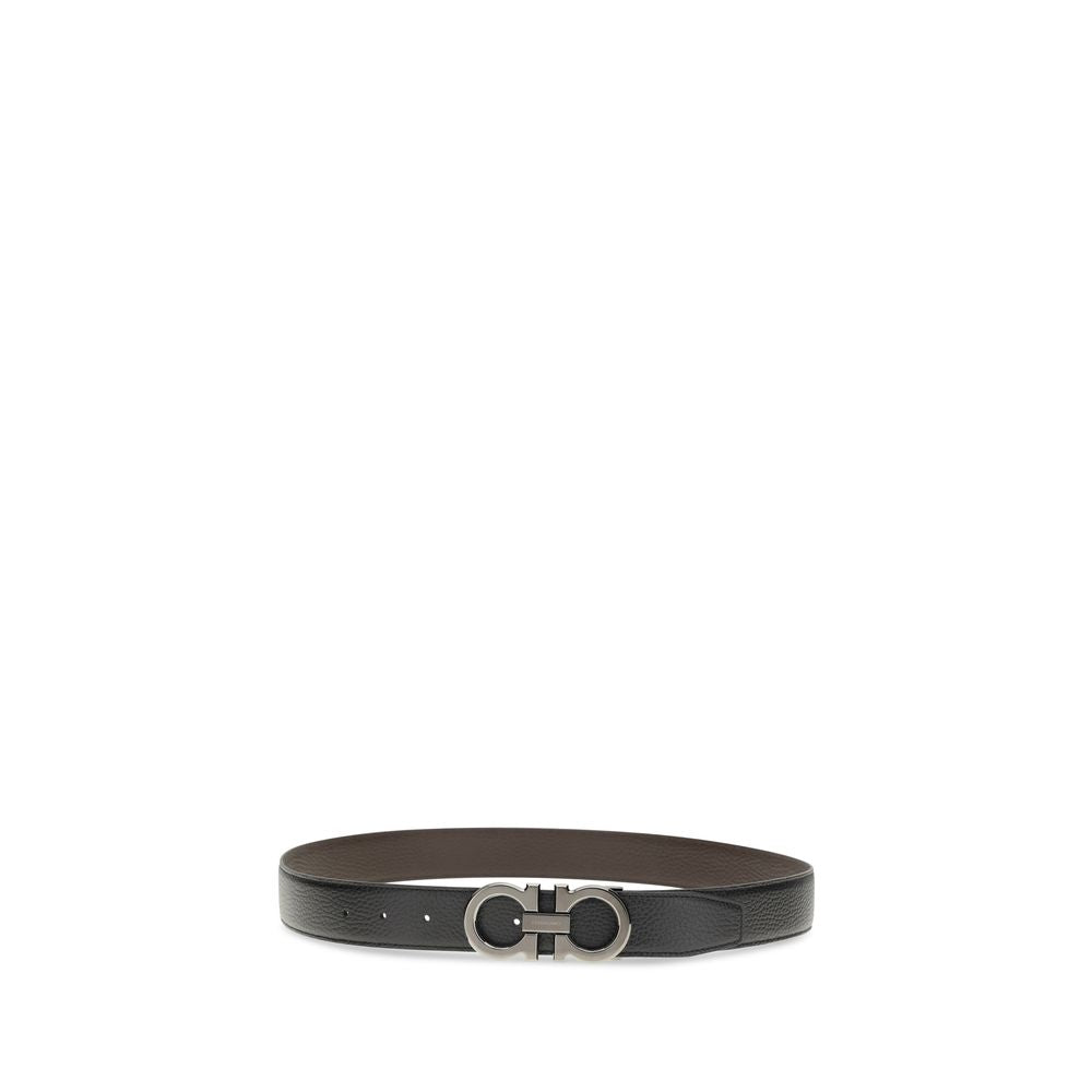 Ferragamo Black Calf Leather Regular Belt