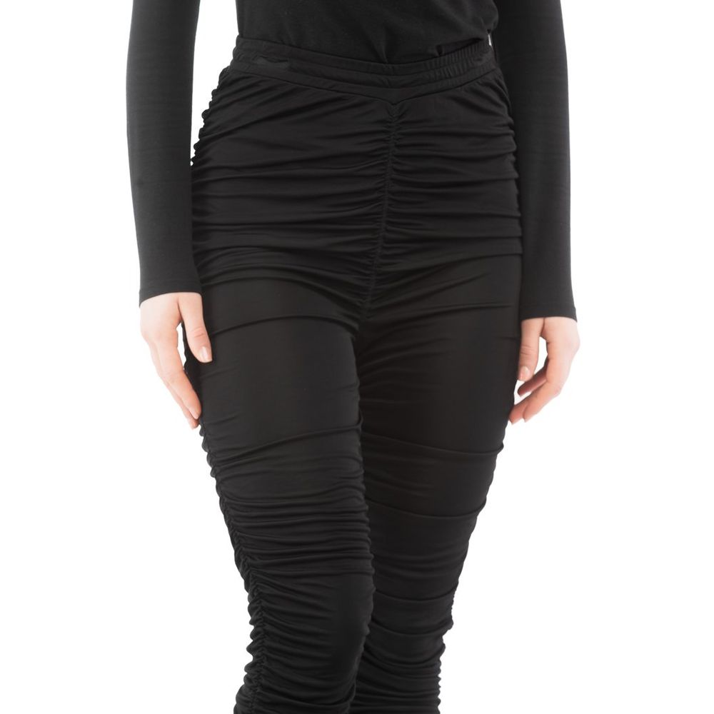 Moschino Black Viscose Casual Trousers