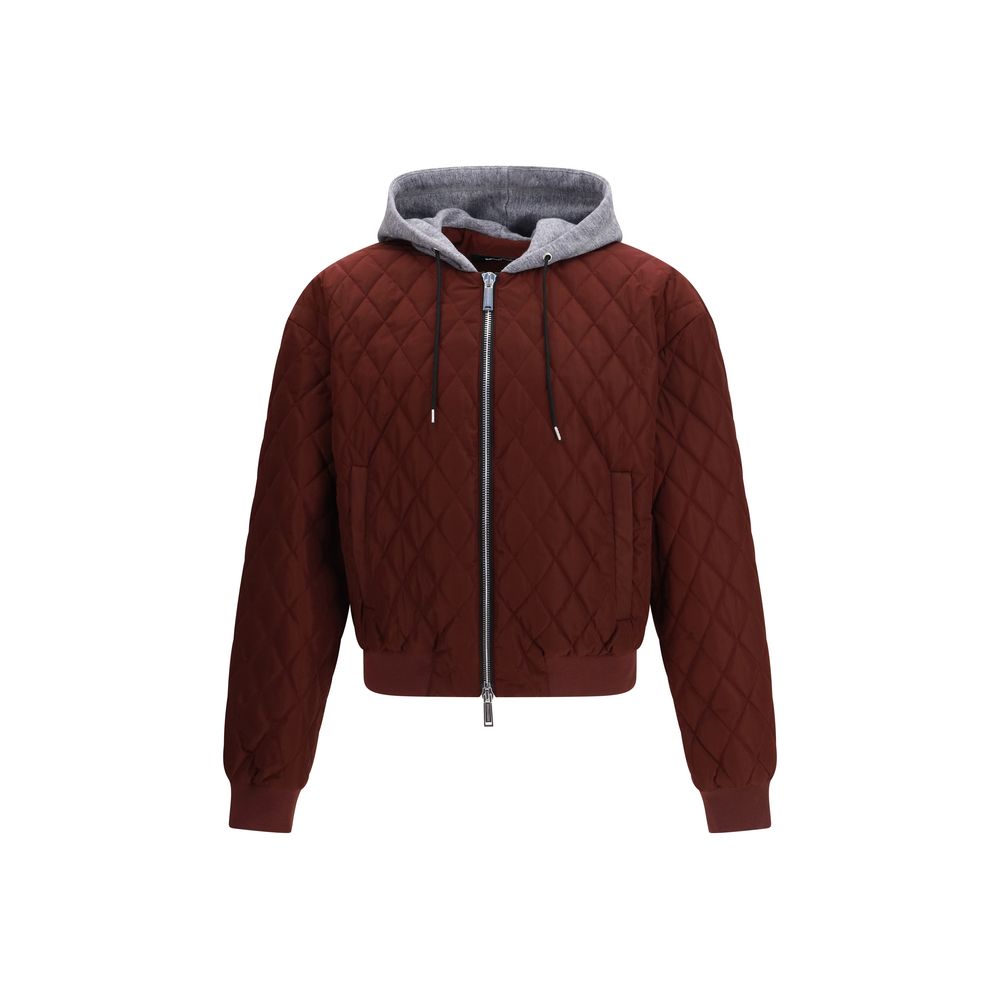 Dsquared2 Burgundy Fabric Bomber
