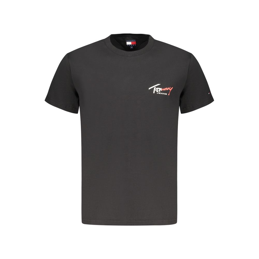 Tommy Hilfiger Black Cotton Slim-Fit Crewneck T-Shirt