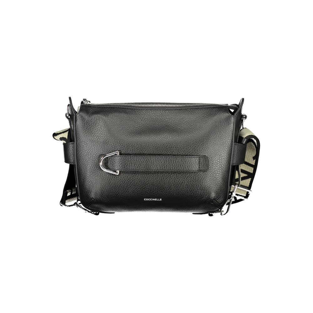 Coccinelle Gretel Ribbon Black Leather Shoulder Bag