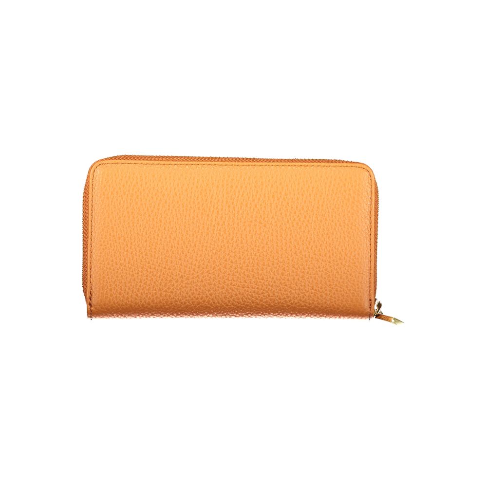 Coccinelle Orange Leather Zip Wallet