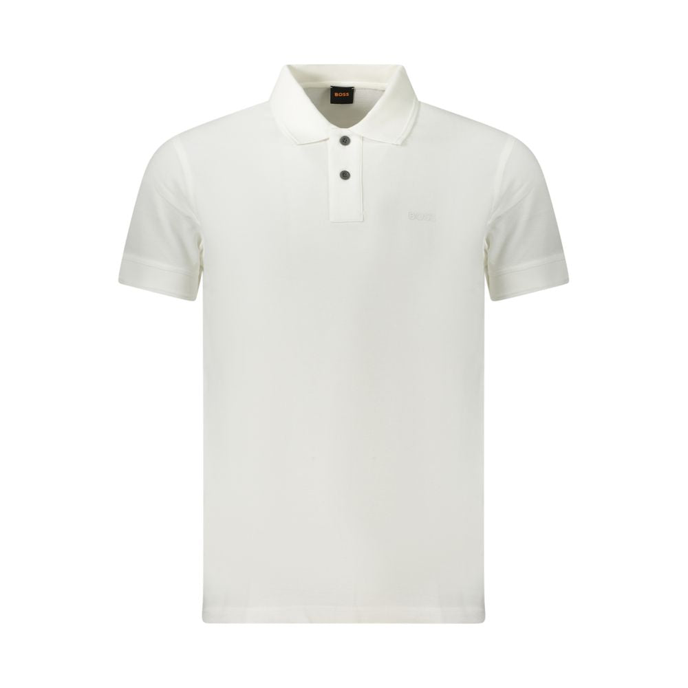 Hugo Boss White Cotton Polo
