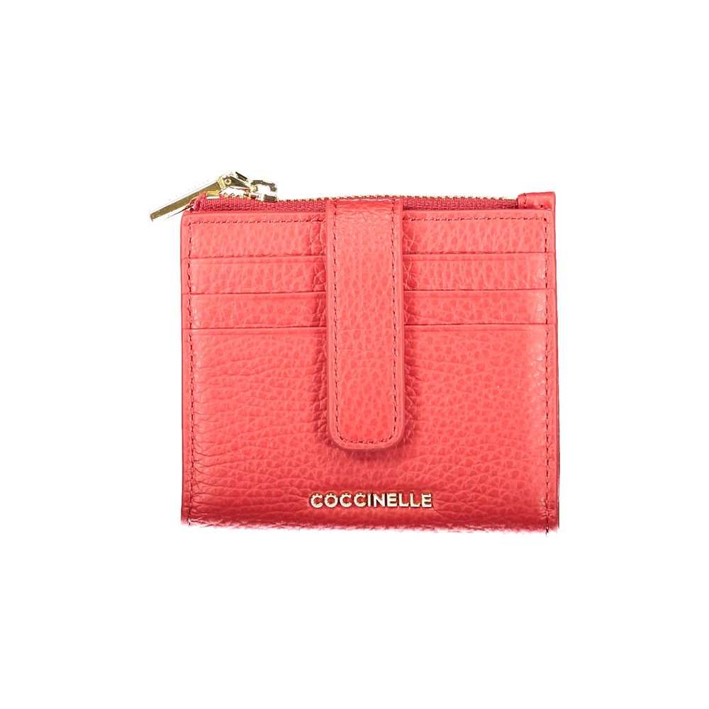 Coccinelle Red Metallic Leather Wallet