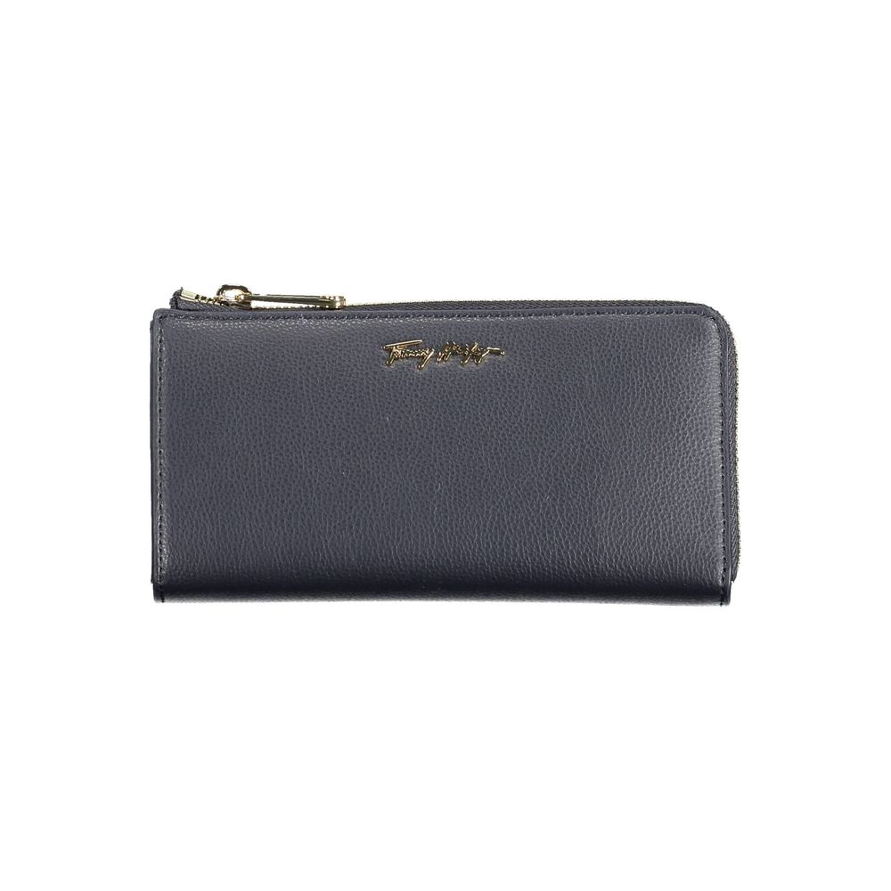 Tommy Hilfiger Blue Polyurethane Zip Wallet