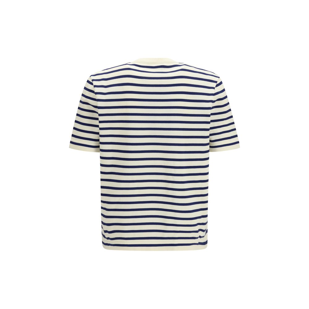 Prada Blue Cotton Striped Crew-Neck Sweater