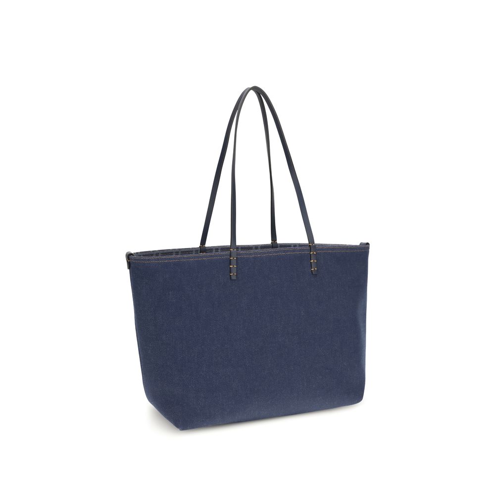 Fendi Blue Cotton Reversible Denim Tote Bag