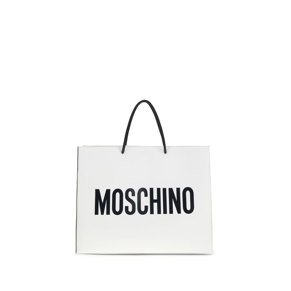 Moschino White Calf Leather Shoulder Bag