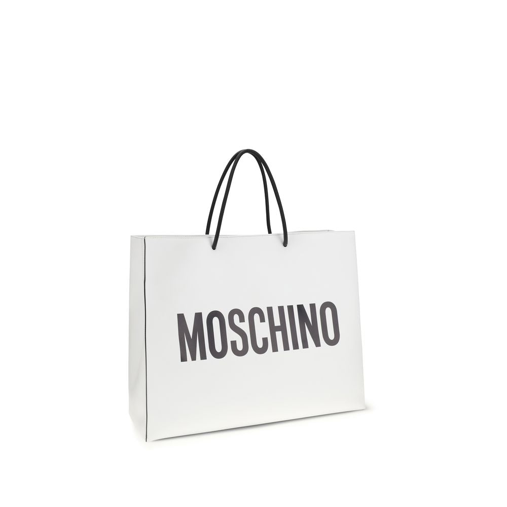 Moschino White Calf Leather Shoulder Bag