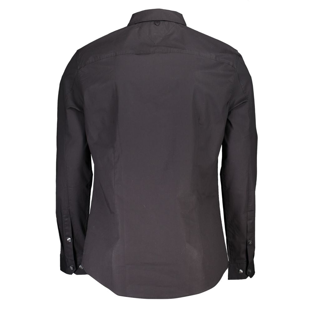 Tommy Hilfiger Black Cotton Slim-Fit Shirt