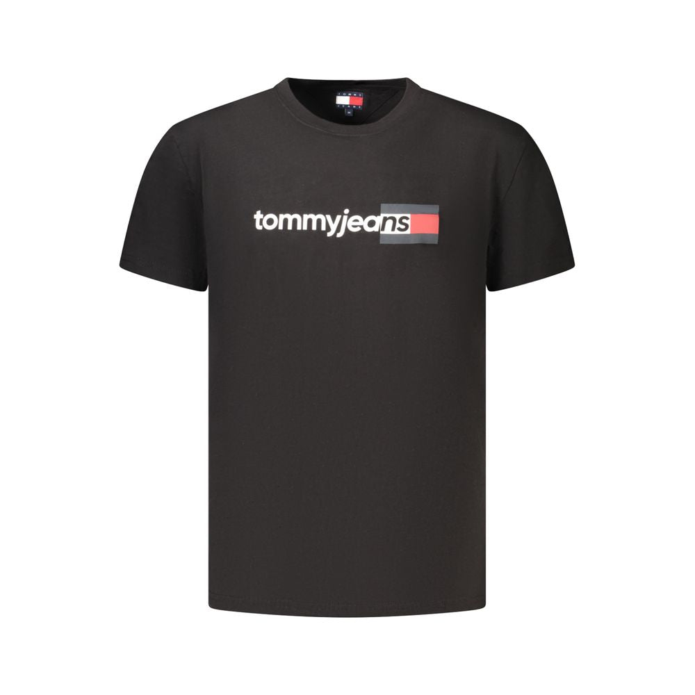 Tommy Hilfiger Black Cotton Logo T-Shirt