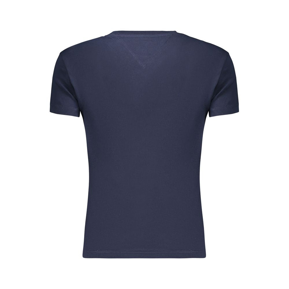 Tommy Hilfiger Blue Embroidered Cotton T-Shirt