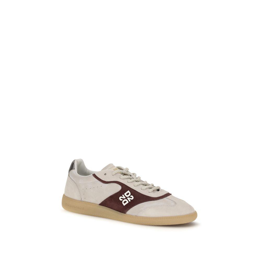 Dsquared2 Beige Calf Leather Low Top Sneakers