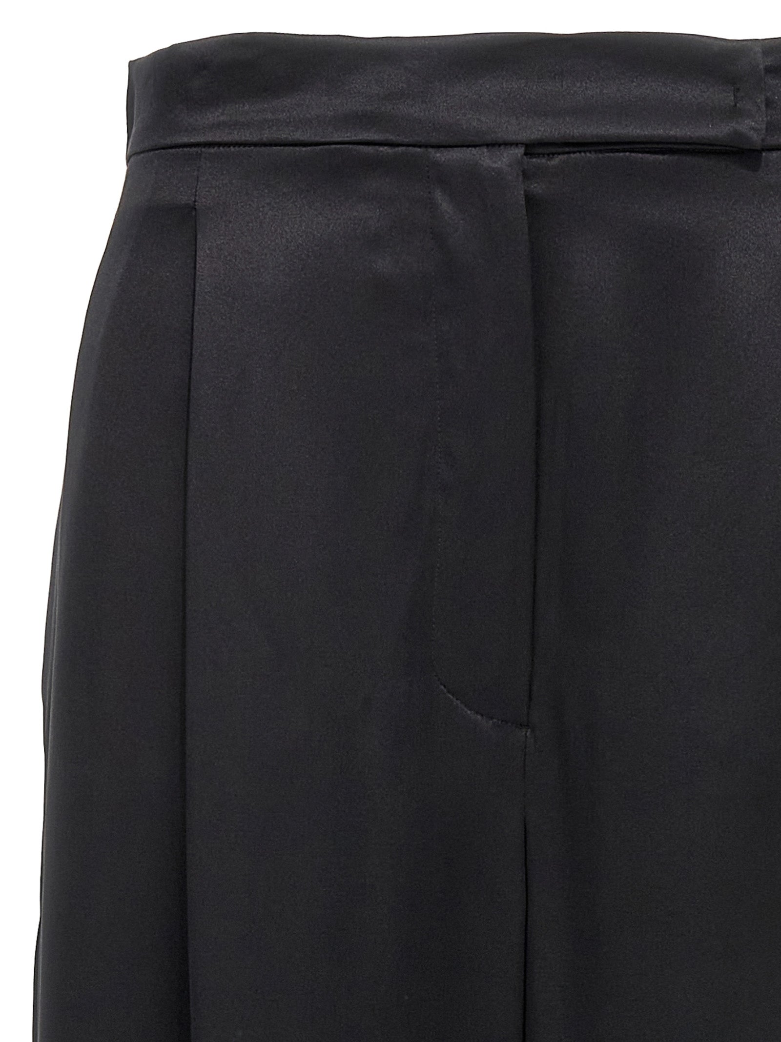 Black Silk Casual Pants