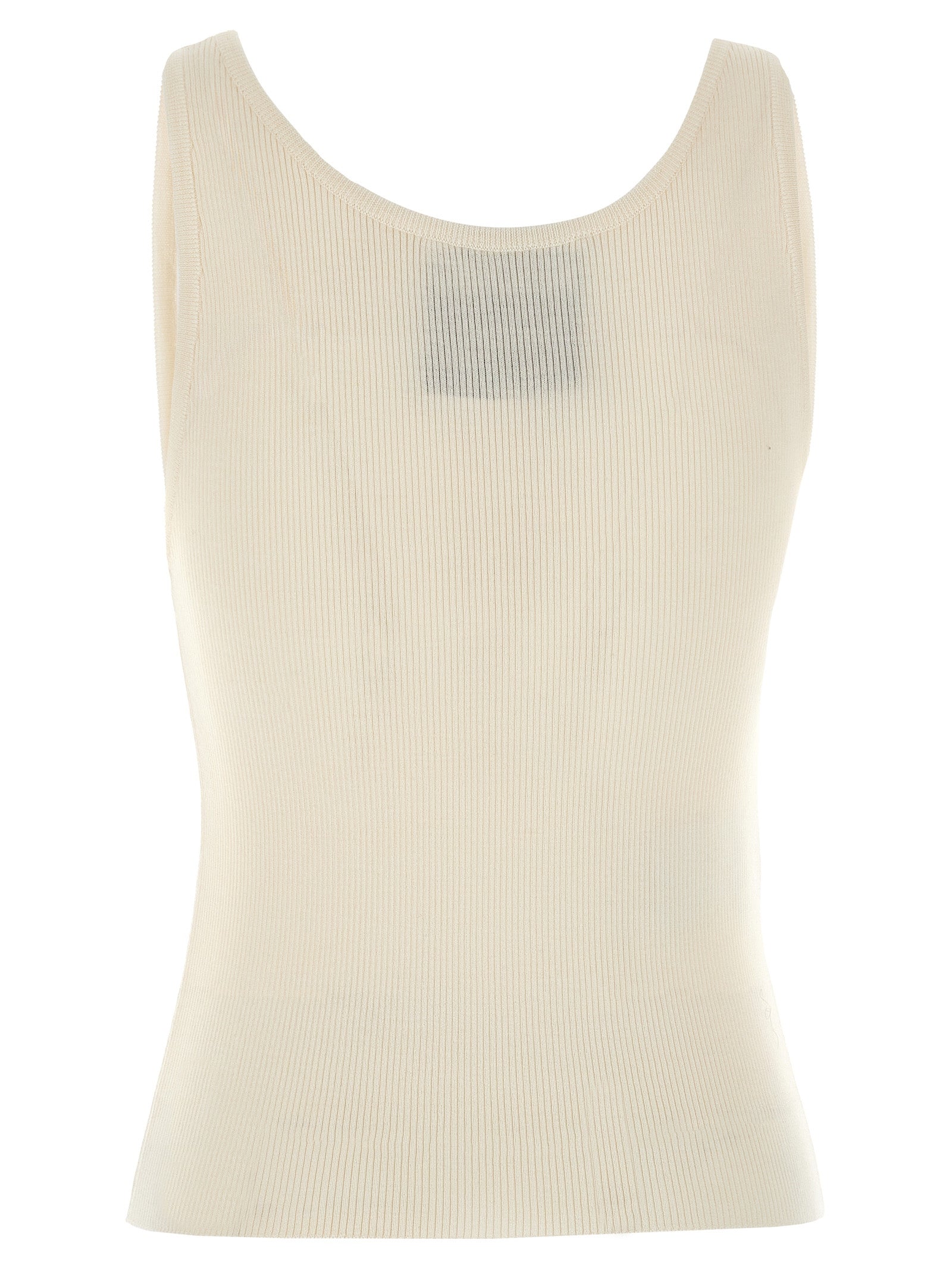 Moschino White Virgin Wool Sleeveless T-Shirt