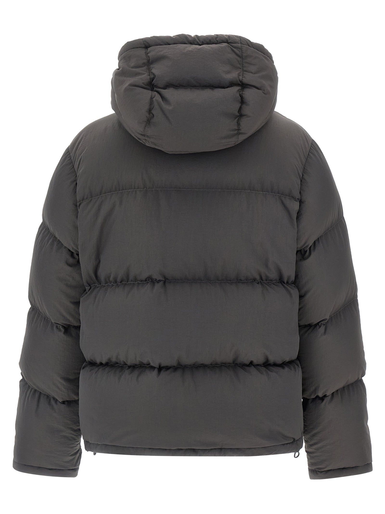 Gray Polyamide Full-Length Jacket