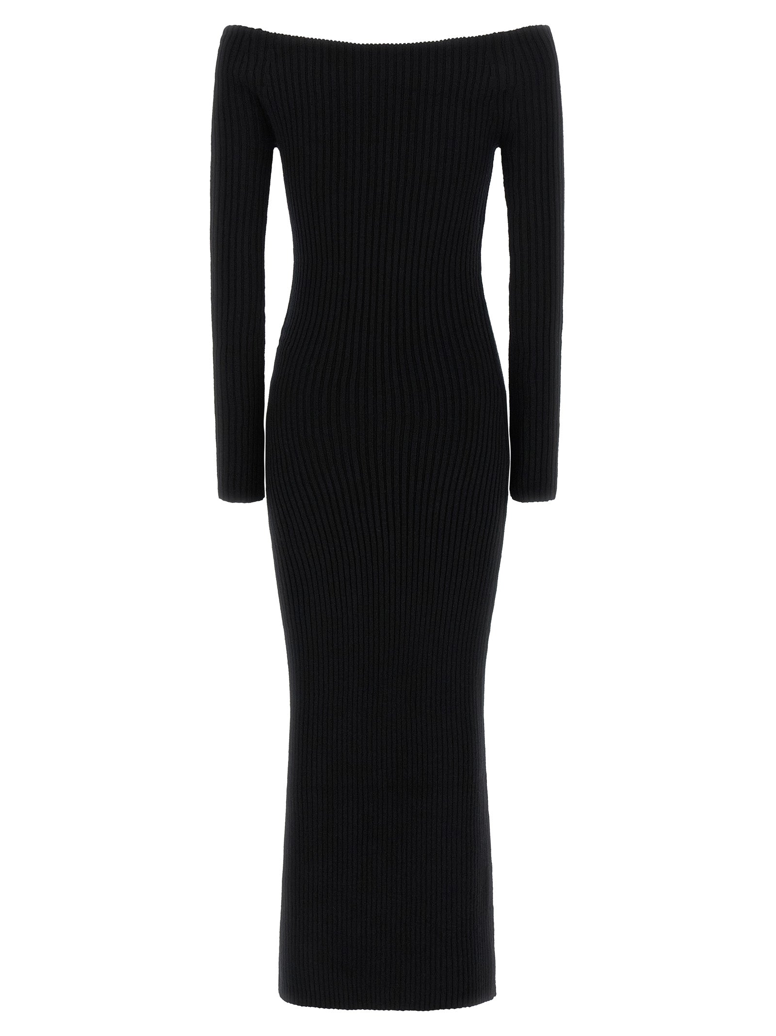 Black Wool Long Dress