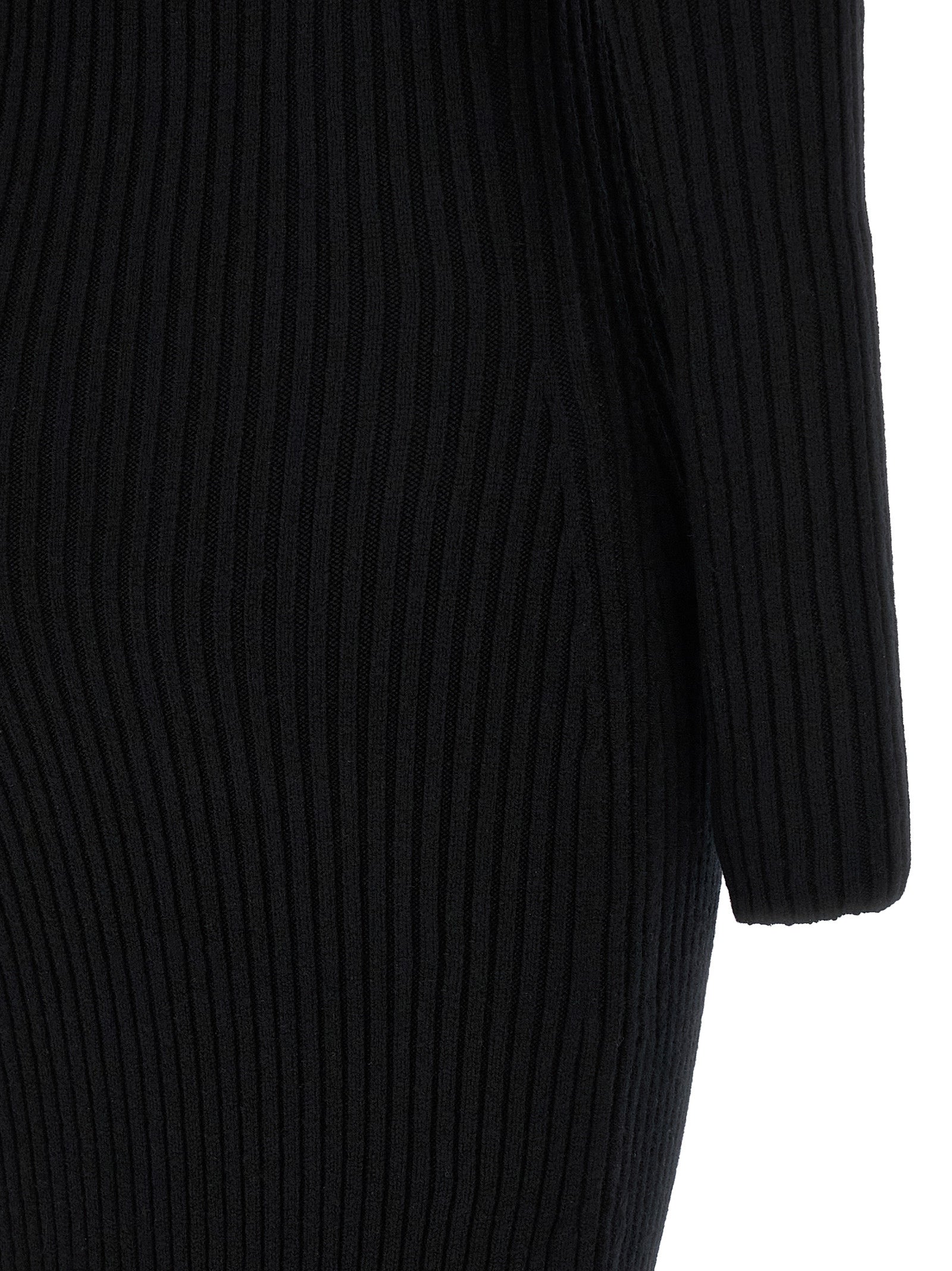 Black Wool Long Dress