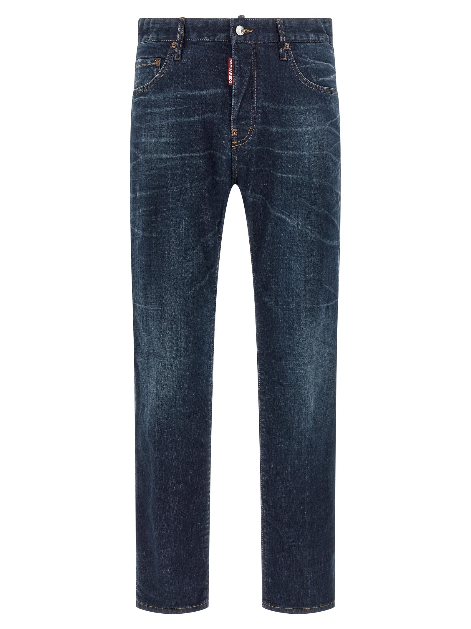 Dsquared2 Blue Cotton Straight-Leg Jeans
