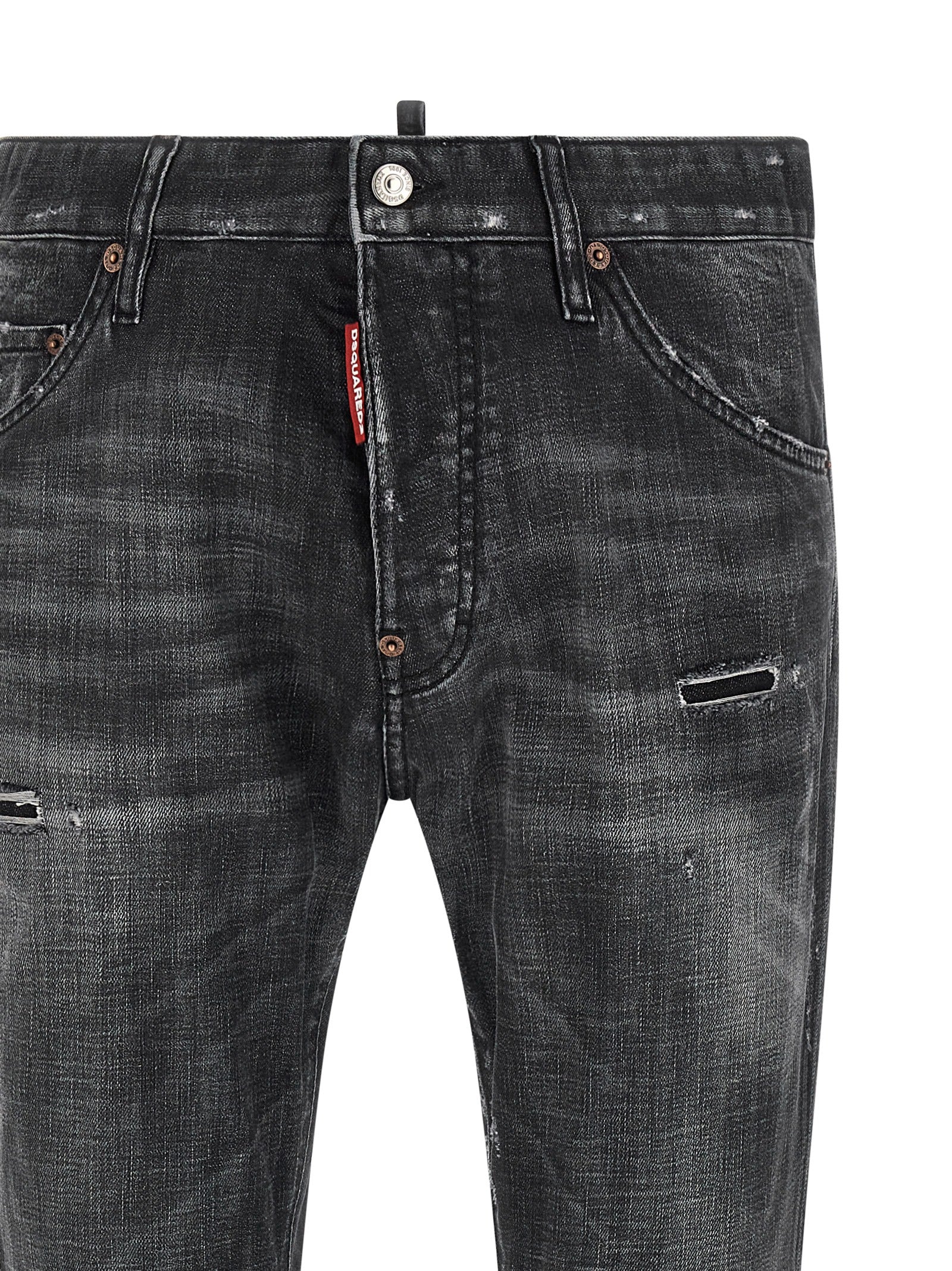 Dsquared2 Black Cotton Denim Jeans