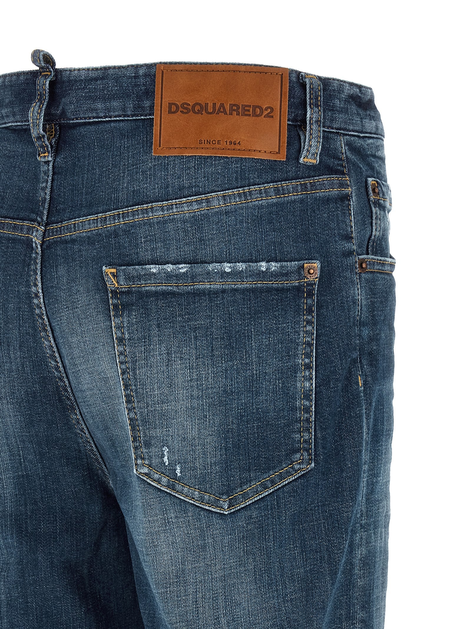 Dsquared2 Blue Cotton Straight-Leg Jeans