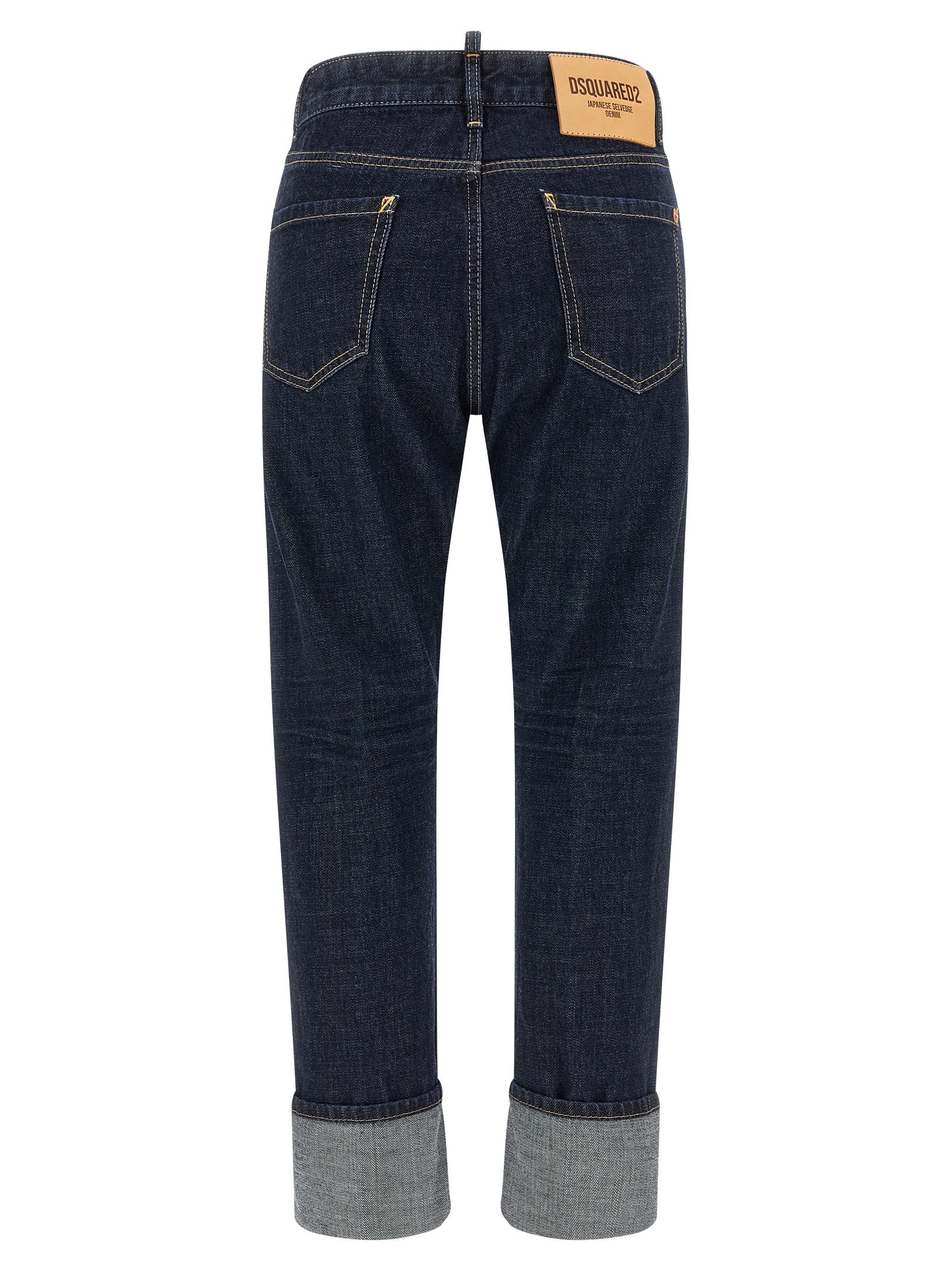 Dsquared2 Blue Cotton Straight-Leg Jeans