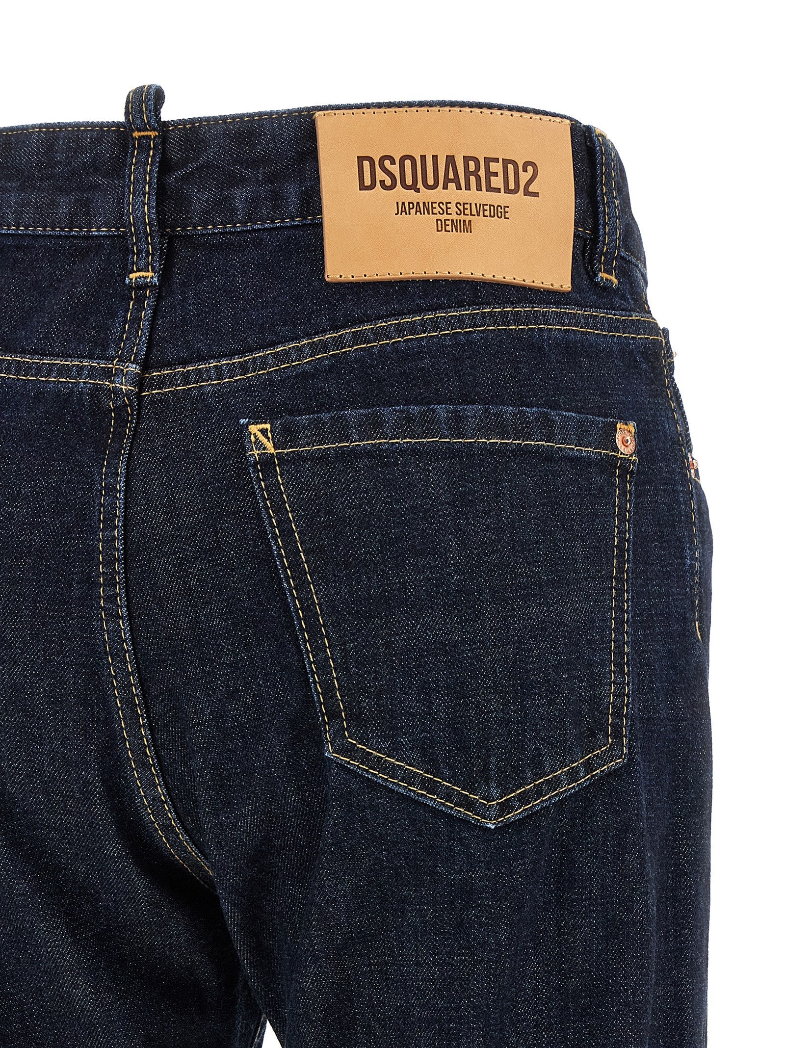 Dsquared2 Blue Cotton Straight-Leg Jeans