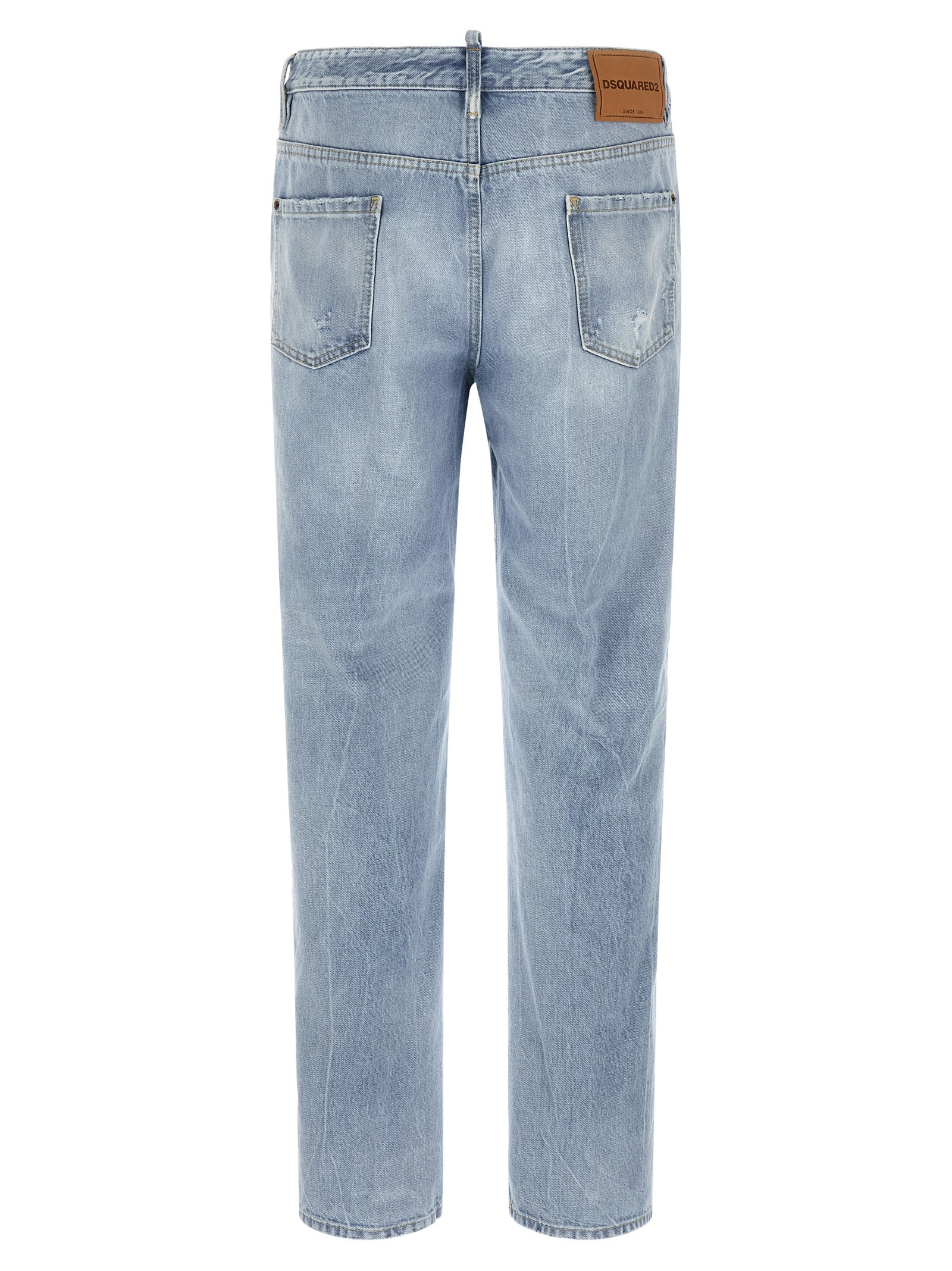 Dsquared2 Blue Cotton Straight-Leg Jeans
