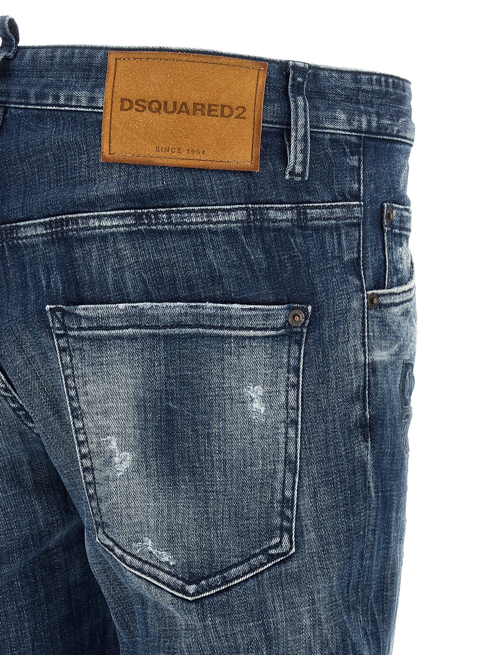 Dsquared2 Blue Cotton Relaxed Fit Jeans