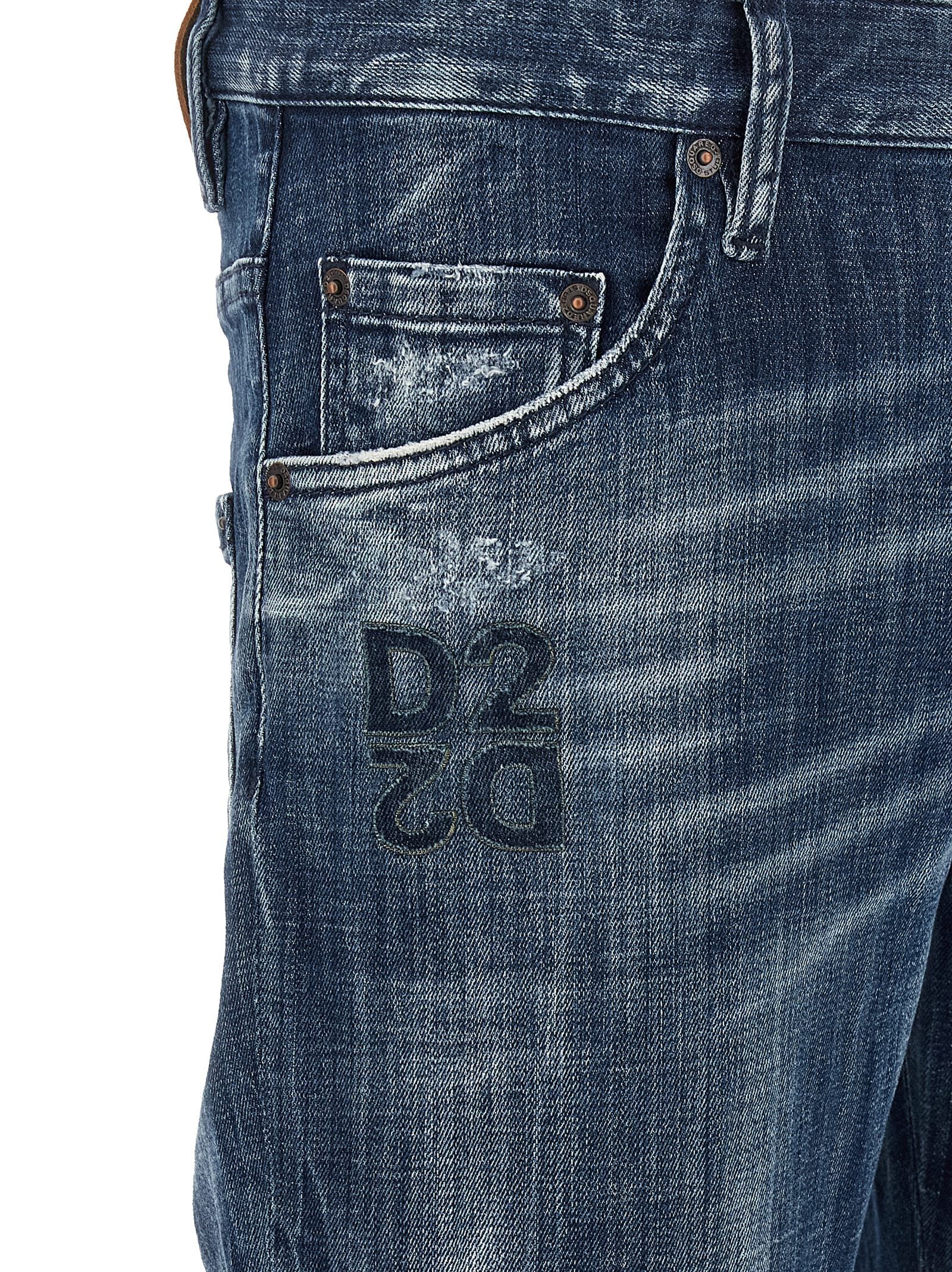 Dsquared2 Blue Cotton Relaxed Fit Jeans