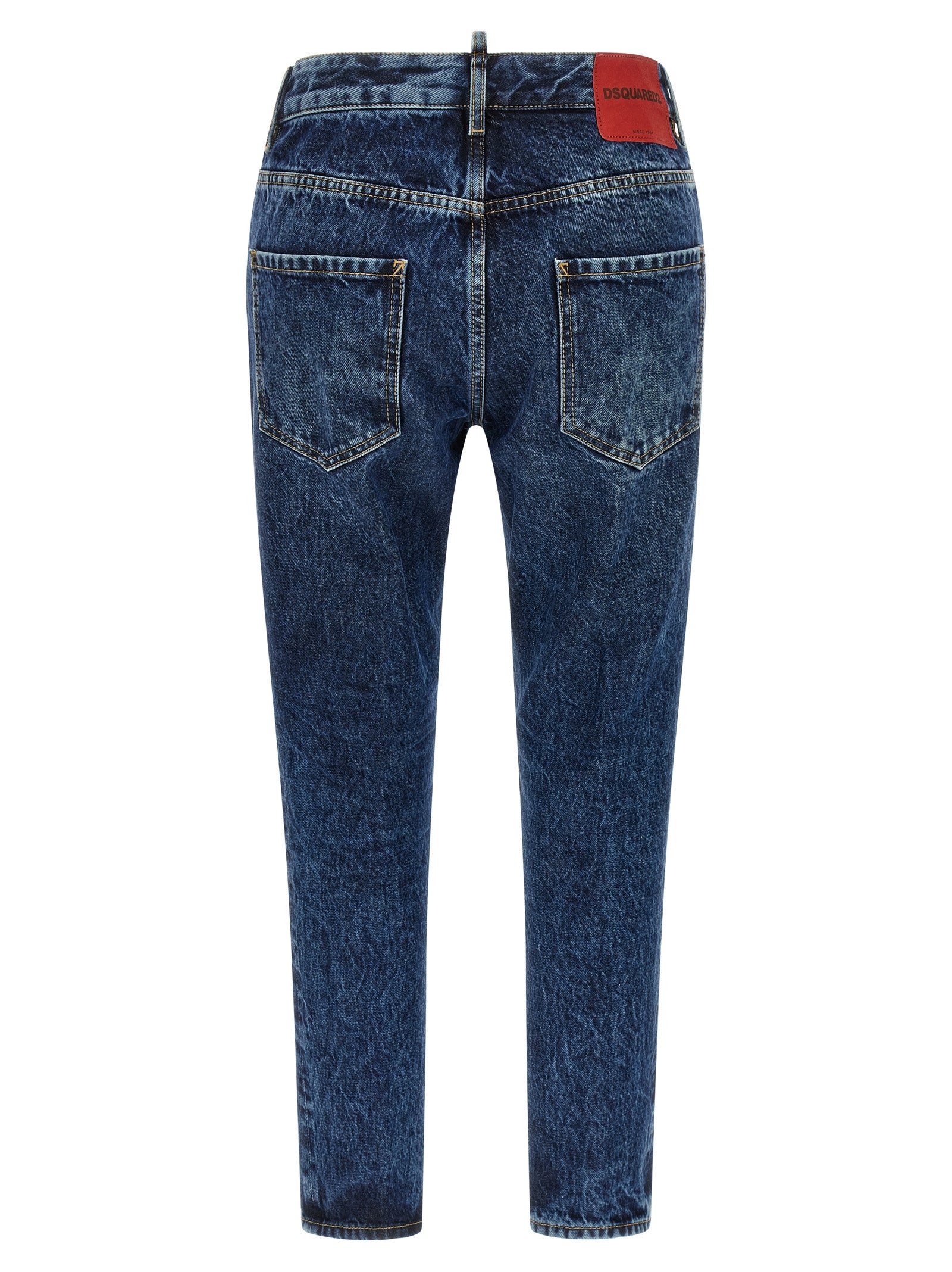 Dsquared2 Blue Cotton Straight-Leg Jeans