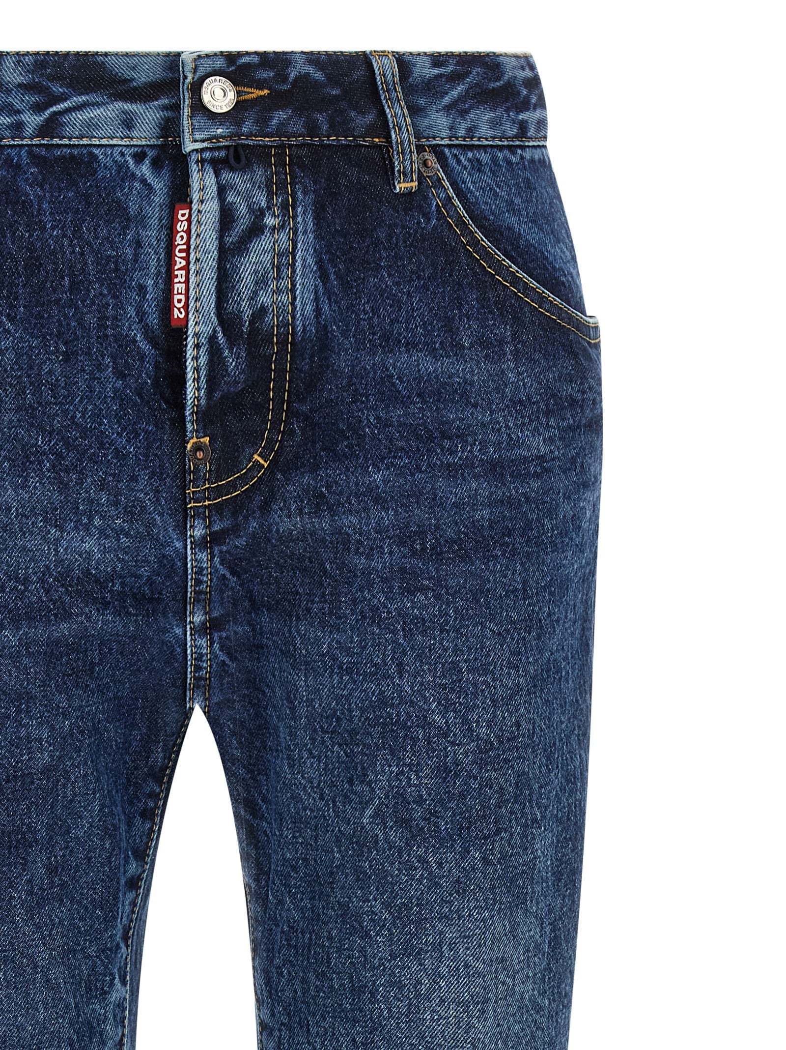 Dsquared2 Blue Cotton Straight-Leg Jeans