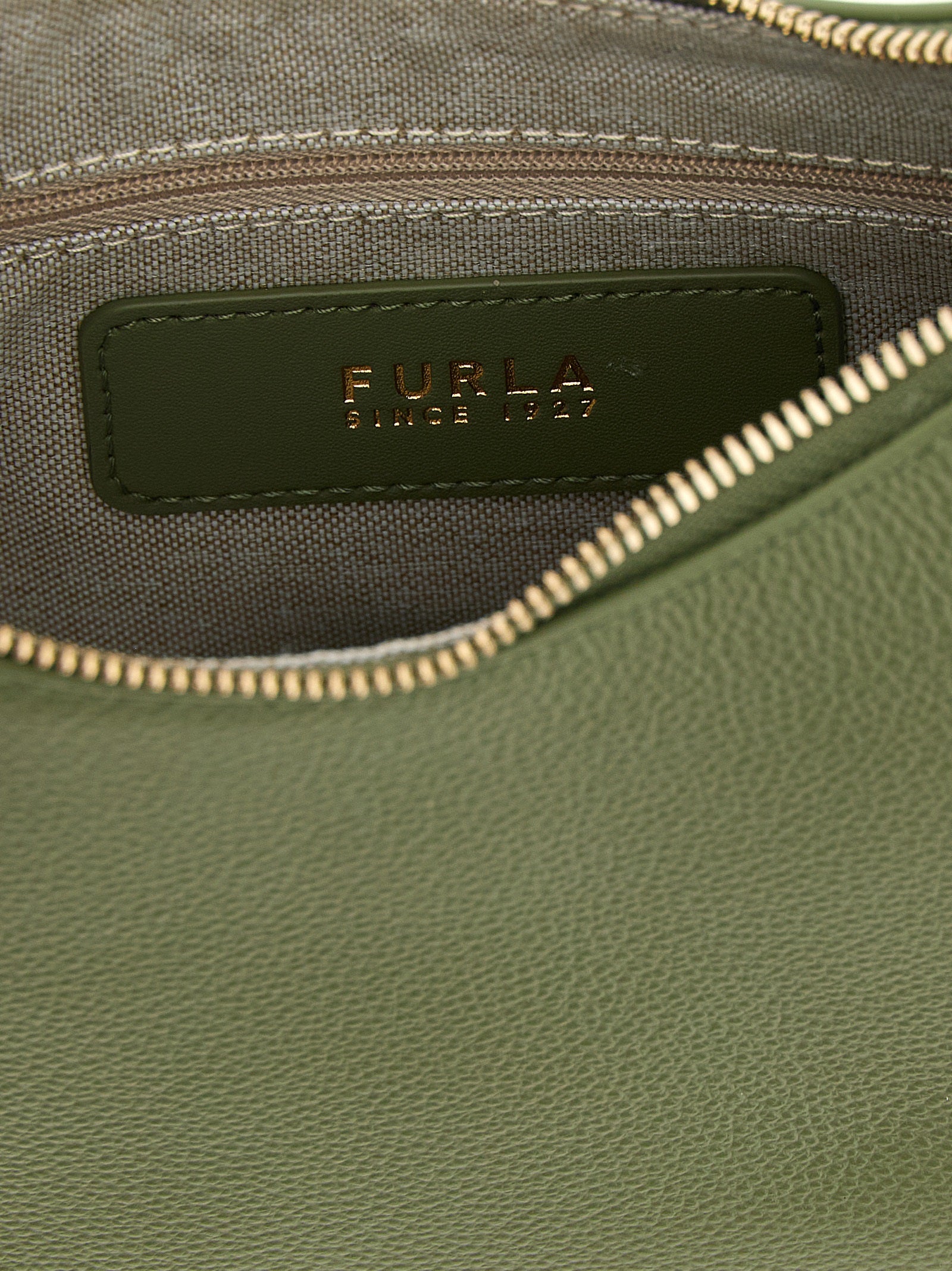 Furla Green Calfskin Shoulder Bag