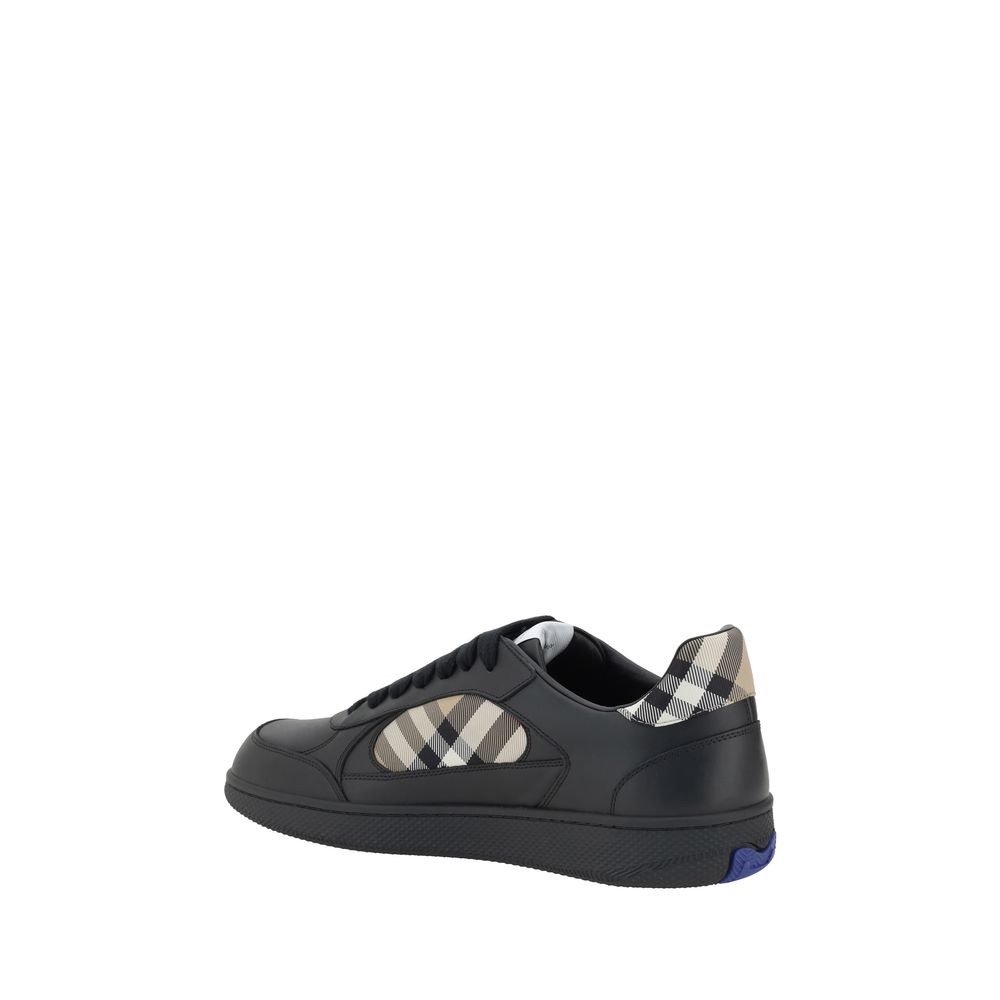 Burberry Black Calf Leather Low Top Sneakers