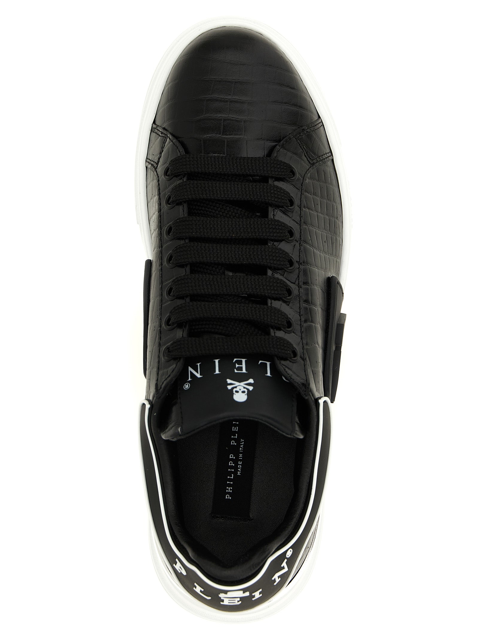 Black Cowhide Low Top Sneakers