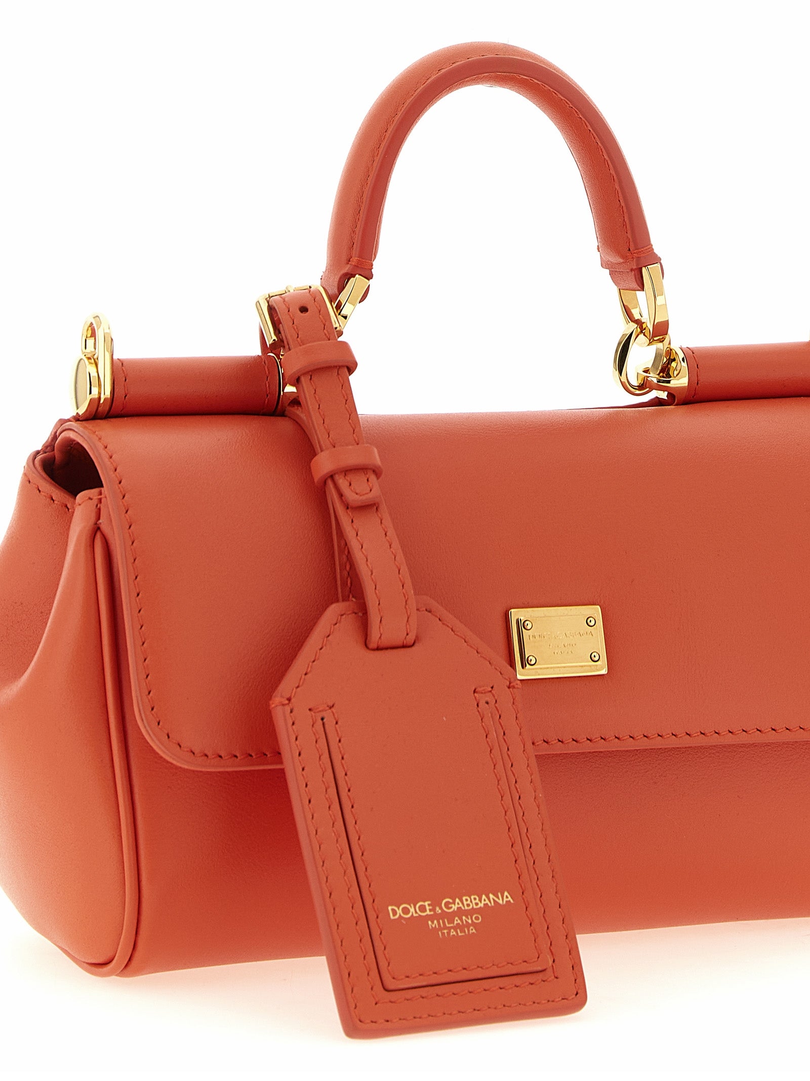 Dolce & Gabbana Orange Calf Leather My Sicily Mini Handbag