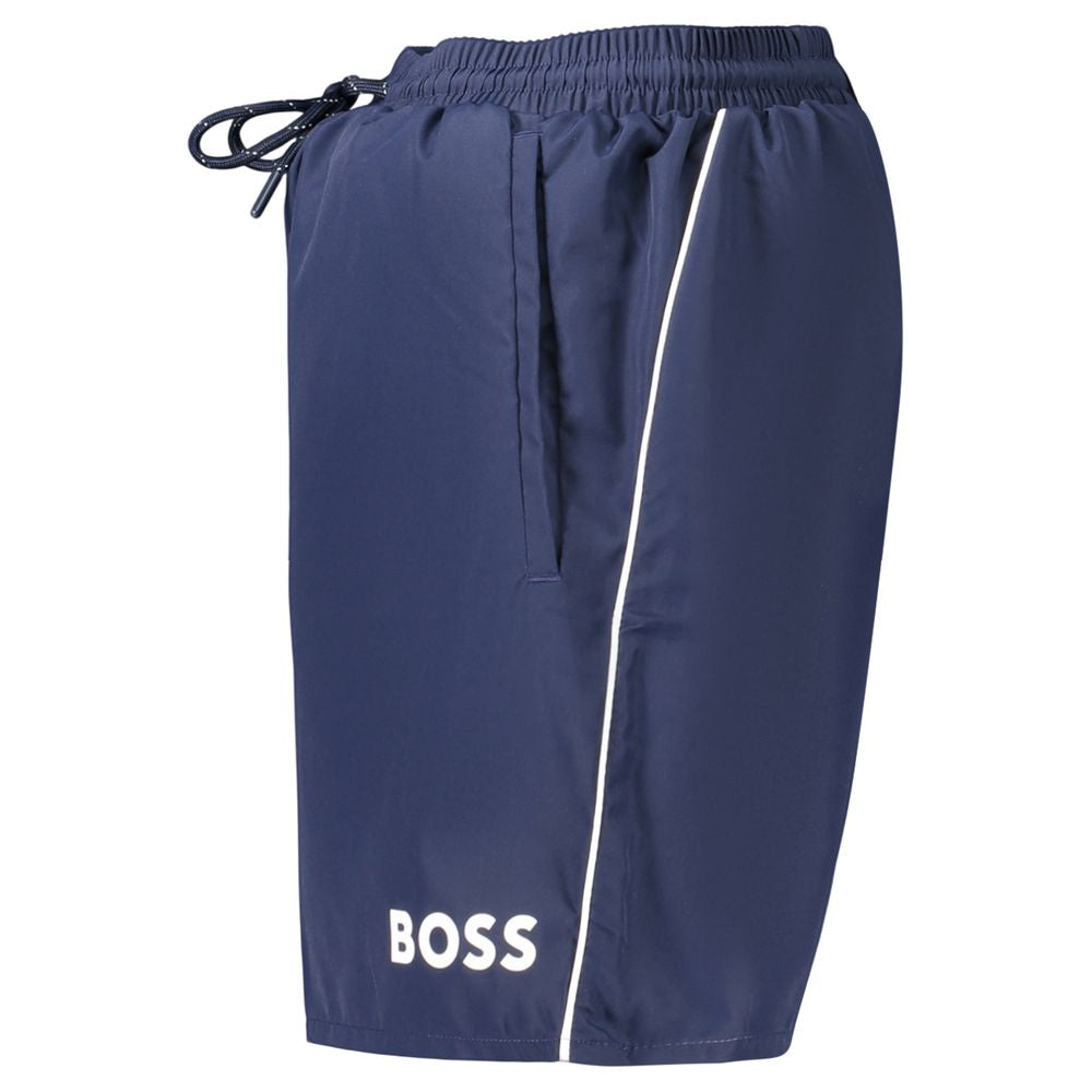 Hugo Boss Blue Polyester Swimwear