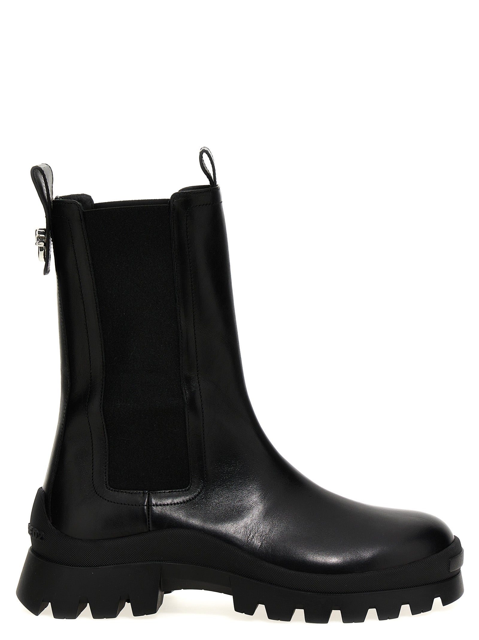 Dsquared2 Black Calfskin Ankle Boots